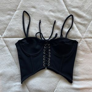 TIGER MIST BLACK CORSET TOP